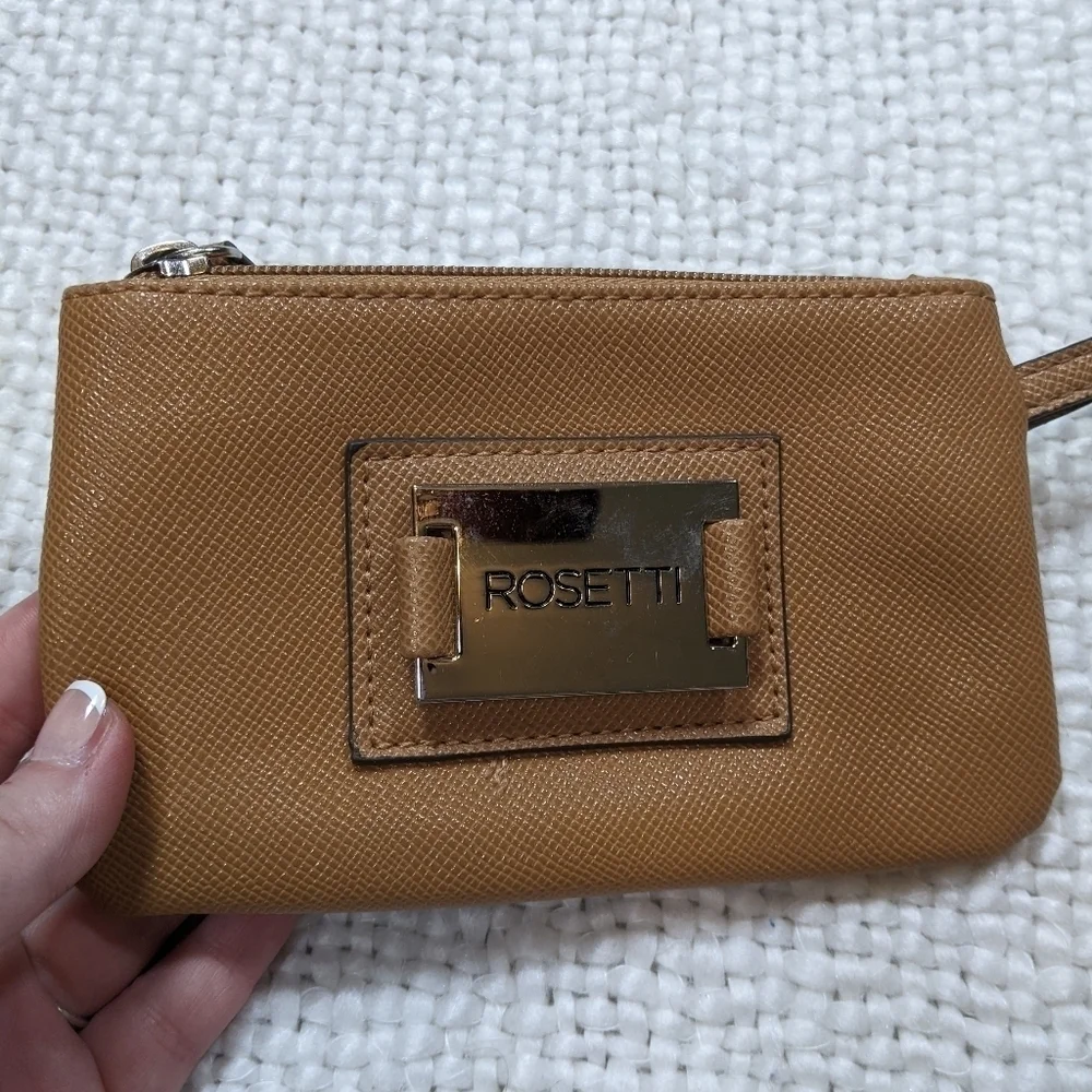 Classic Rosetti Warm‎ Tan Faux Leather Wristlet, Clutch, or Coin Purse